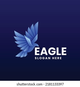 Vector Logo Illustration Eagle Gradient Colorful Style.