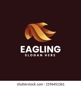 Vector Logo Illustration Eagle Gradient Colorful Style