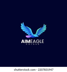 Vector Logo Illustration Eagle Gradient Colorful Style