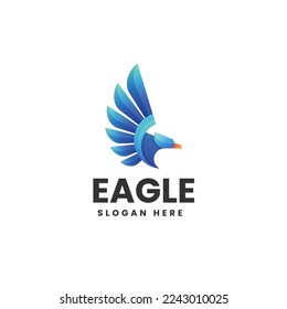 Vector Logo Illustration Eagle Gradient Colorful Style