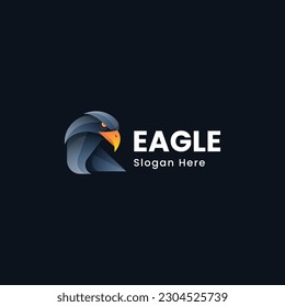 Vector Logo Illustration Eagle Gradient Colorful Style