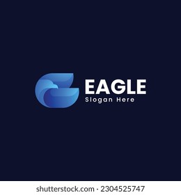 Vector Logo Illustration Eagle Gradient Colorful Style