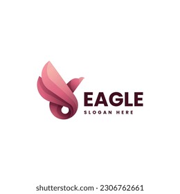 Vector Logo Illustration Eagle Gradient Colorful Style.