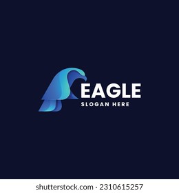 Vector Logo Illustration Eagle Gradient Colorful Style