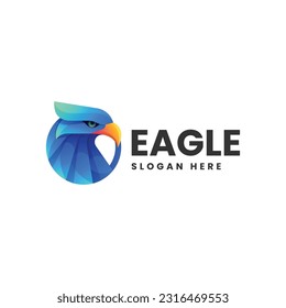 Vector Logo Illustration Eagle Gradient Colorful Style