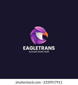 Vector Logo Illustration Eagle Gradient Colorful Style