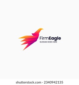 Vector Logo Illustration Eagle Gradient Colorful Style