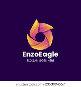 Vector Logo Illustration Eagle Gradient Colorful Style