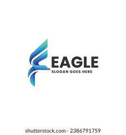Vector Logo Illustration Eagle Gradient Colorful Style