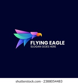 Vector Logo Illustration Eagle Gradient Colorful Style