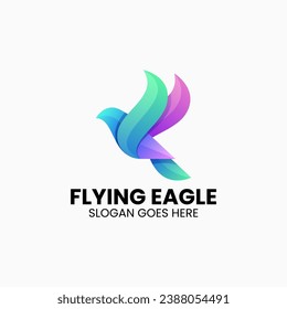 Vector Logo Illustration Eagle Gradient Colorful Style