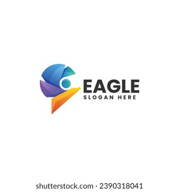 Vector Logo Illustration Eagle Gradient Colorful Style