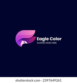 Vector Logo Illustration Eagle Gradient Colorful Style