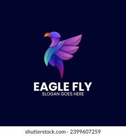 Vector Logo Illustration Eagle Gradient Colorful Style