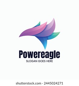 Vector Logo Illustration Eagle Gradient Colorful Style