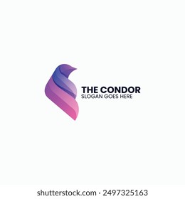 Vector Logo Illustration Eagle Gradient Colorful Style