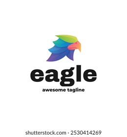 Vector Logo Illustration Eagle Gradient Colorful Style