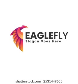 Vector Logo Illustration Eagle Gradient Colorful Style