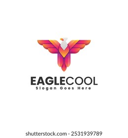 Vector Logo Illustration Eagle Gradient Colorful Style