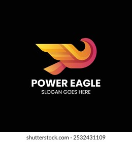 Vector Logo Illustration Eagle Gradient Colorful Style