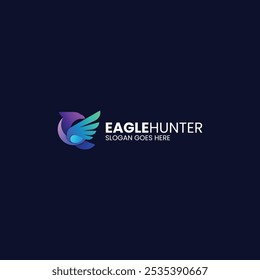 Vector Logo Illustration Eagle Gradient Colorful Style