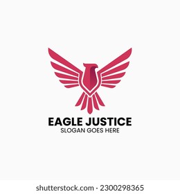 Vector Logo Illustration Eagle Justice Gradient Colorful Style
