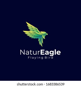 Vector Logo Illustration Eagle Leaf Gradient Colorful Style.