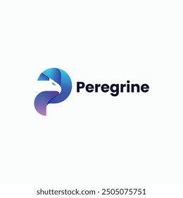 Vector Logo Illustration Eagle Letter P Negative Space Style