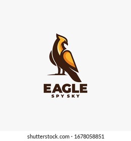 Vector Logo Illustration Eagle Mascot Cartoon Style.