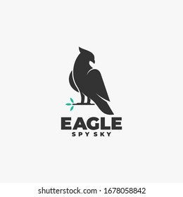 Vector Logo Illustration Eagle Silhouette Style