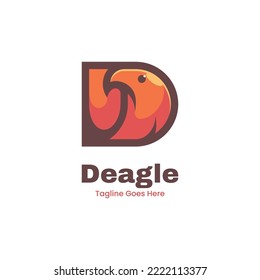 Vector Logo Illustration Eagle Simple Mascot Style.