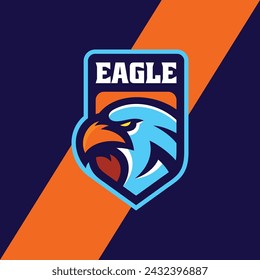 Vector Logo Illustration Eagle Simple Mascot Style