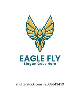 Vector Logo Illustration Eagle Simple Mascot Style