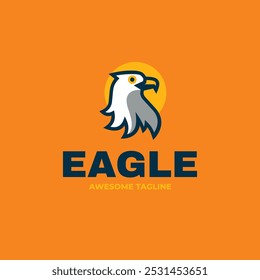 Vector Logo Illustration Eagle Simple Mascot Style