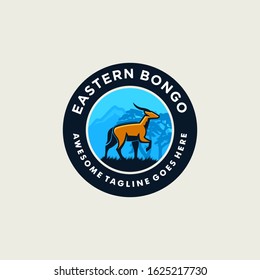 Vector Logo Illustration Eastern Bongo Vintage Badge