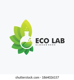 Vector Logo Illustration Eco Lab Gradient Colorful Style.