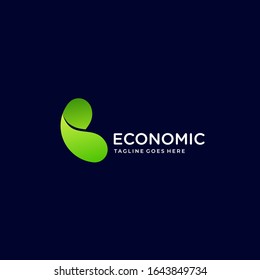 Vector Logo Illustration Economic Gradient Colorful