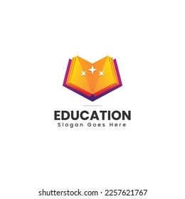 Logotipo vectorial Ilustración Educación Estilo de color gradiente