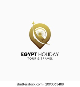 Vector Logo Illustration Egypt Gradient Colorful Style.