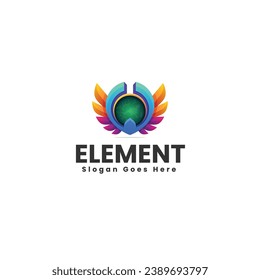 Vector Logo Illustration Element Gradient Colorful Style