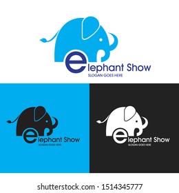 Vector logo illustration of elephant animals for show and protection With different Background .