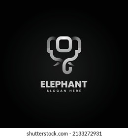 Vektorgrafik-Logo-Illustration Elephant Gradient Line Art Style.