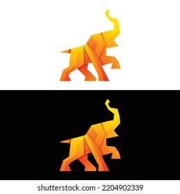 Vector logo illustration elephant gradient colorful style