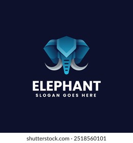 Vector Logo Illustration Elephant Gradient Colorful Style