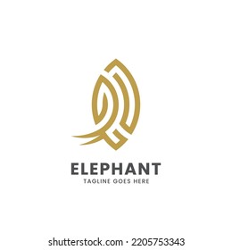 Vector Logo Illustration Elephant Line Art Style