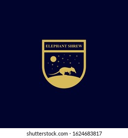 Vector Logo Illustration Elephant Shrew Emblem