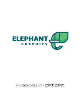 Vector Logo Illustration Elephant Simple Mascot Style