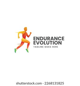 Vector Logo Illustration Endurance Evolution Gradient Colorful Style.