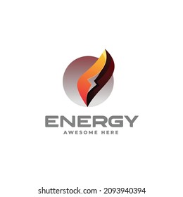 Vector Logo Illustration Energy Gradient Colorful Style.