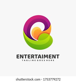 Logo Vector Ilustración Gradiente de entretenimiento Estilo colorido.